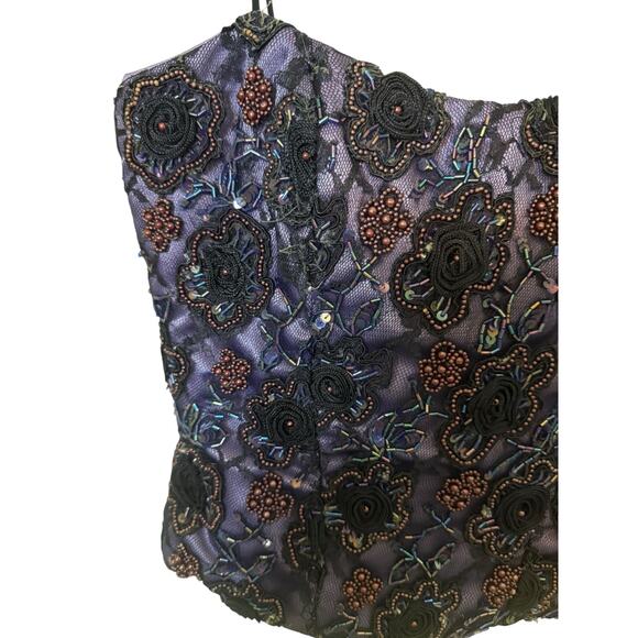 Elegant Purple Floral Embroidered Blouse - Picture 8 of 13